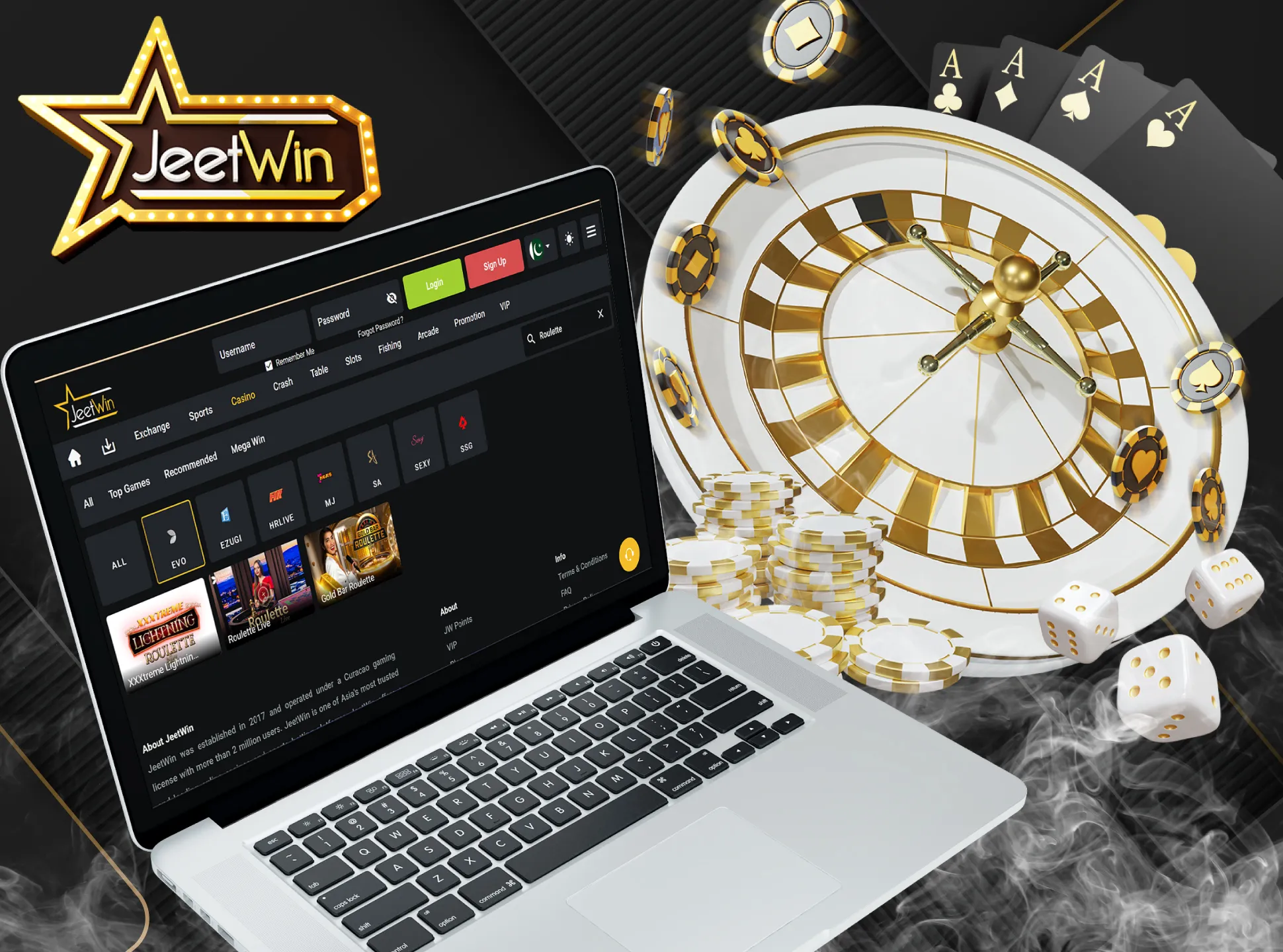 JeetWin ویب سائٹ پر گولڈن چپ رولیٹی گیم آزمائیں۔