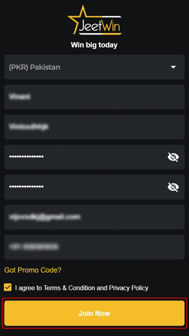 اپنی رجسٹریشن مکمل کریں اور کیسینو میں کھیلنا شروع کریں۔