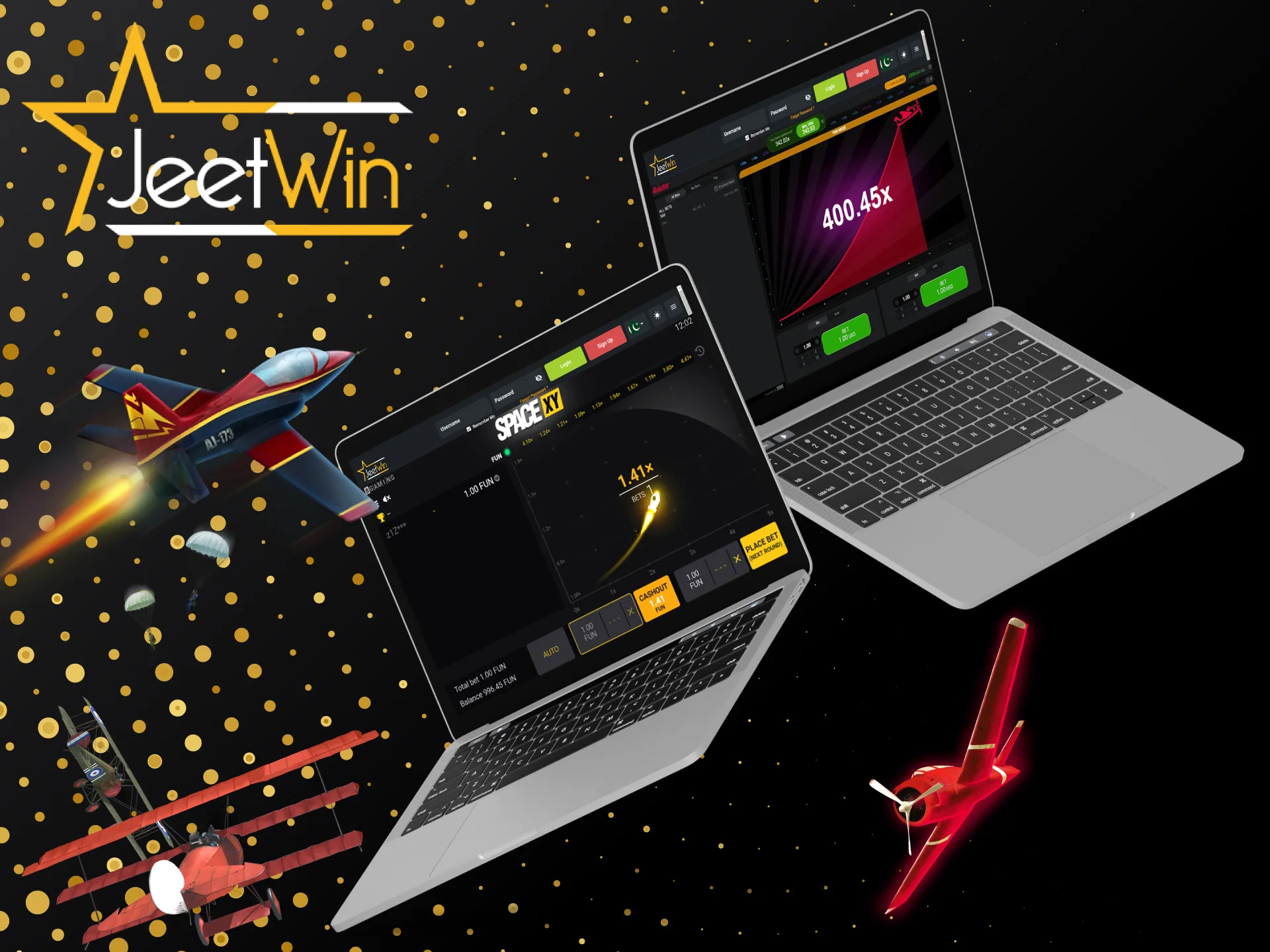 ڈیمو موڈ میں کھیلیں اور اپنے پسندیدہ JeetWin کریش گیم کا انتخاب کریں۔