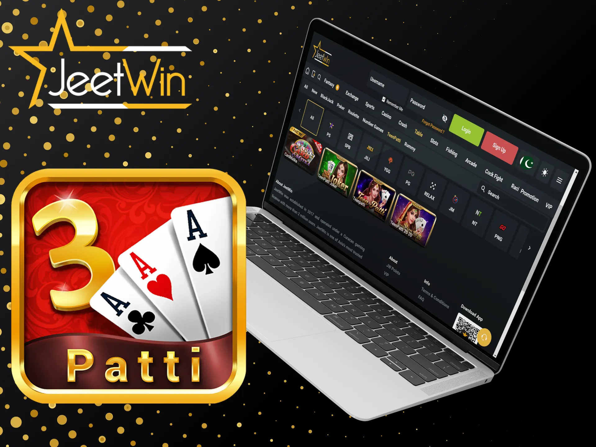 JeetWin ویلکم بونس حاصل کریں اور Teen Patti کھیل کر دوسرے کھلاڑیوں سے مقابلہ کریں۔