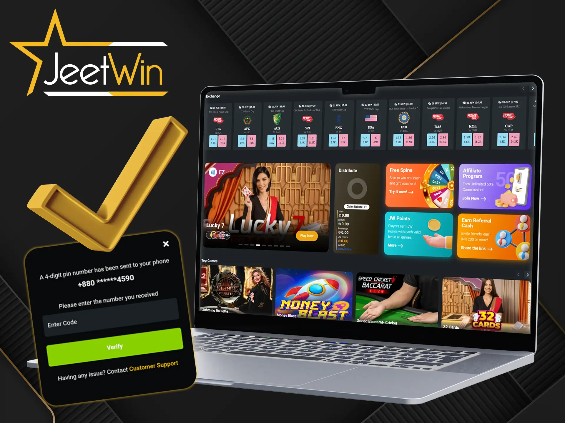 JeetWin پر تصدیق کا طریقہ کار لازمی ہے۔